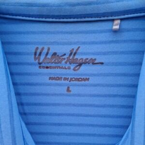 Walter Hagen Essentials Golf‎ Polo Shirt Striped Athletic Blue Mens Size L